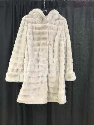 Joseph Ribkoff Faux Fur Reversible Coat Champagne 214913R