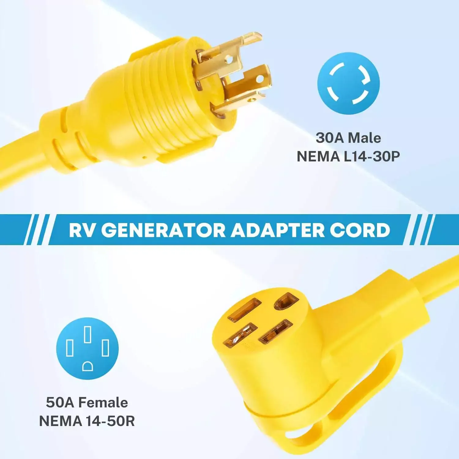 L14-30P to 14-50R Generator Plug Adapter Cord