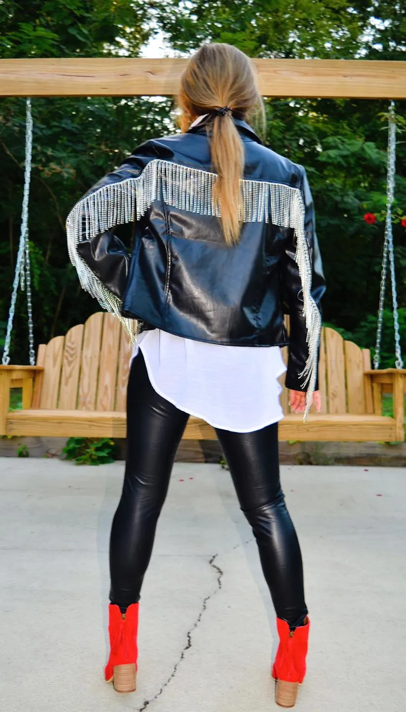 Let's Go Crazy Faux Leather Jacket