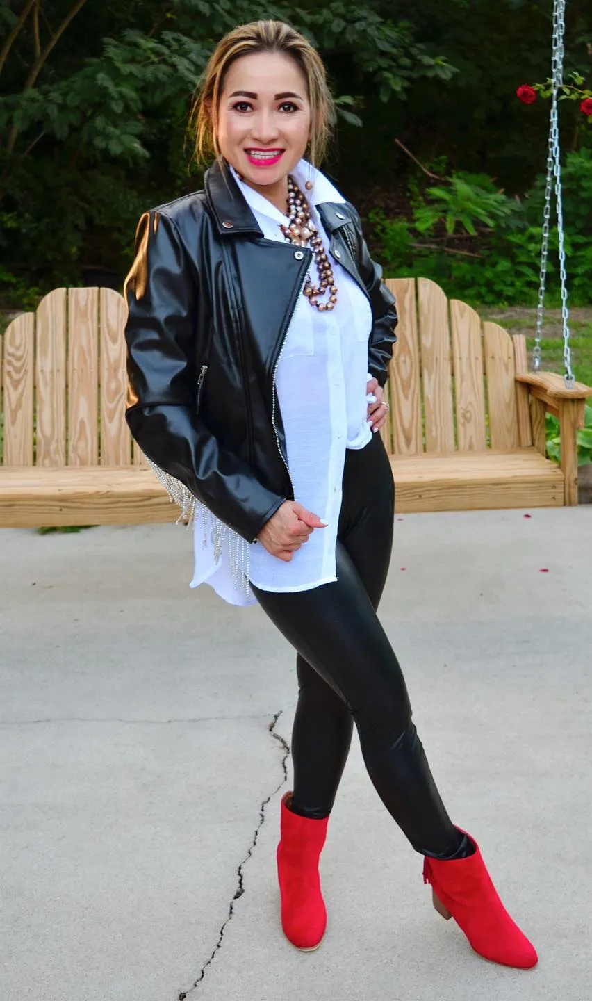 Let's Go Crazy Faux Leather Jacket