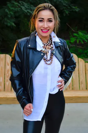 Let's Go Crazy Faux Leather Jacket