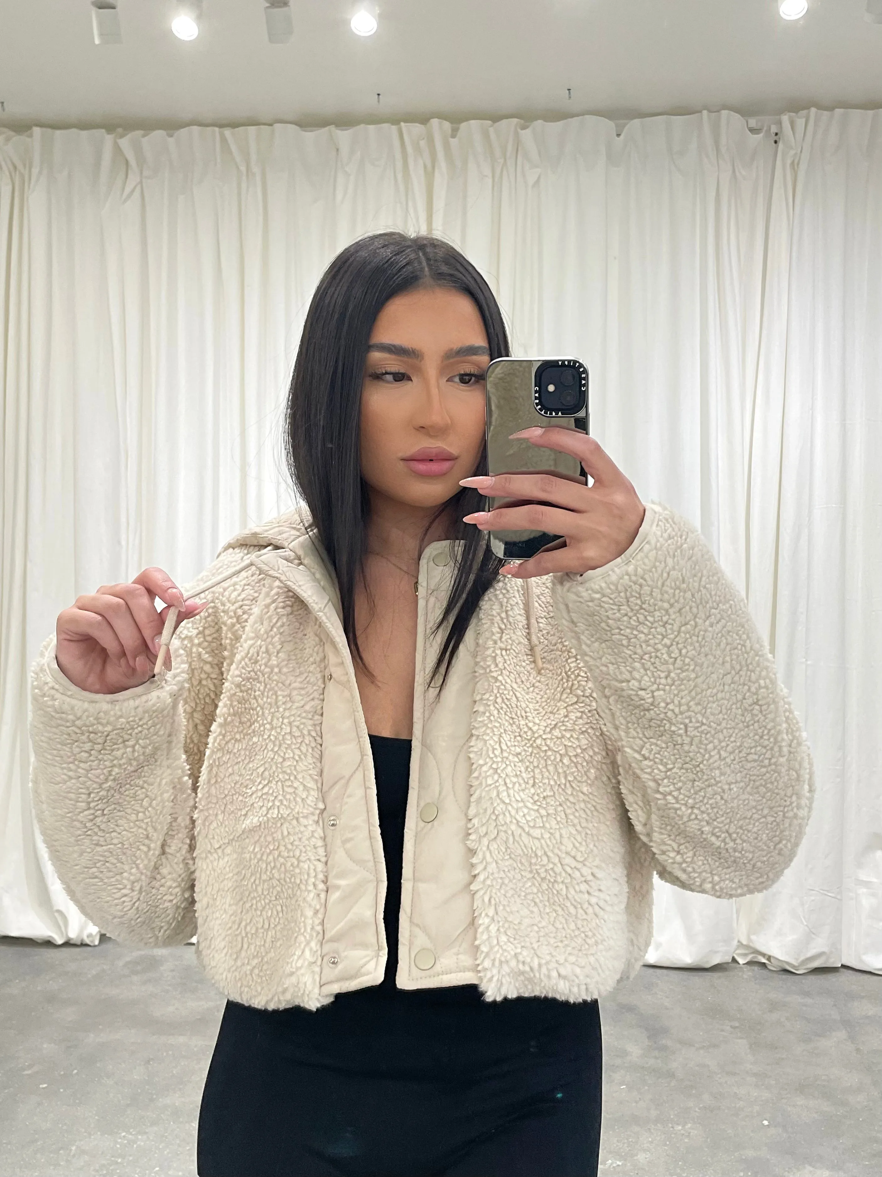 lola fur hooded jacket (CREAM)