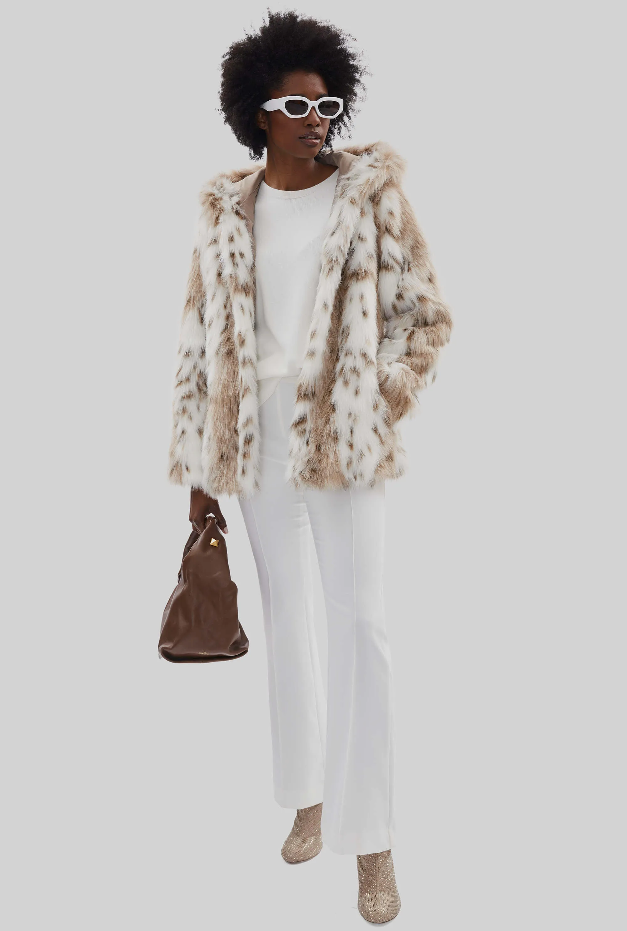 Lynx Hooded Faux Fur Jacket