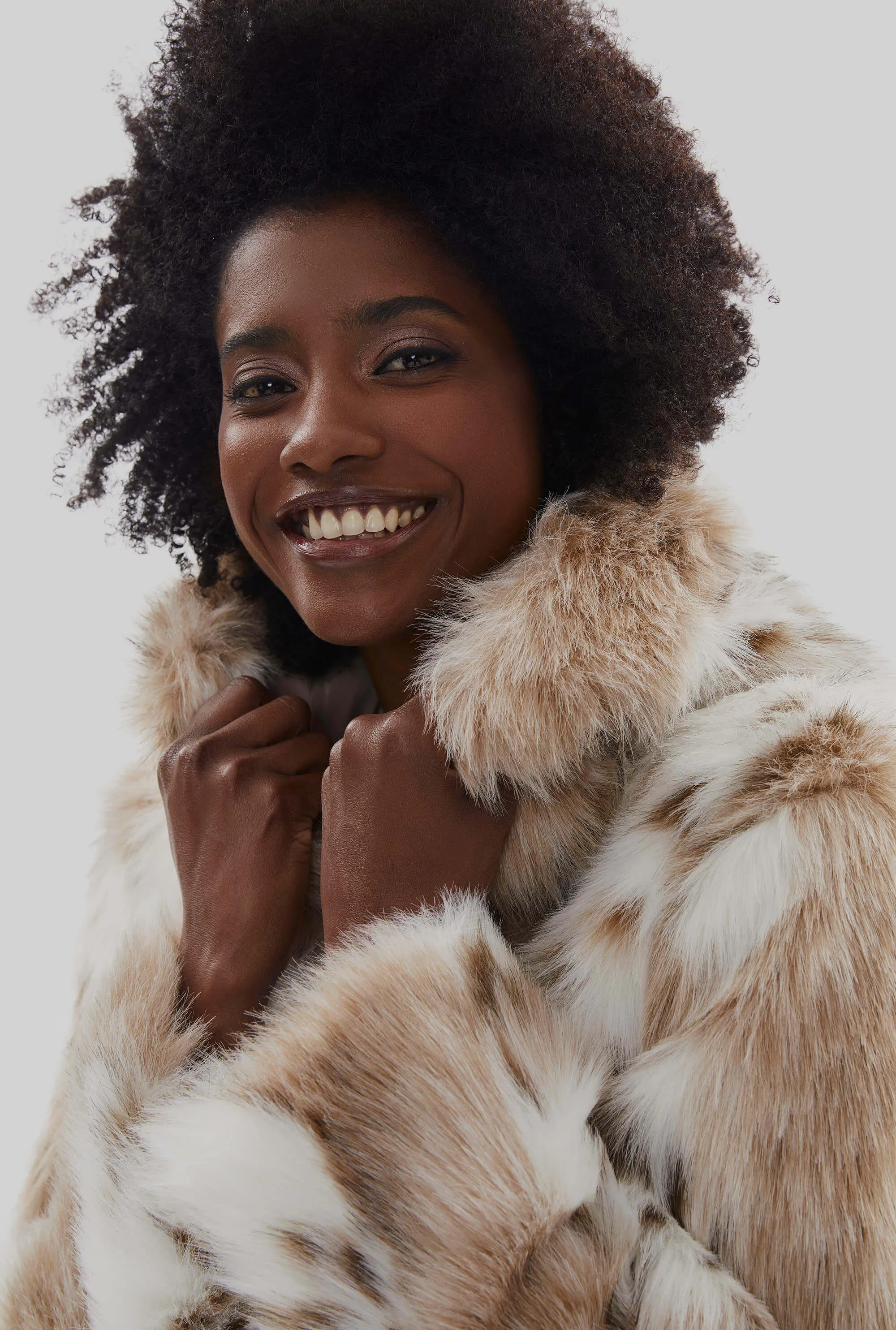 Lynx Hooded Faux Fur Jacket