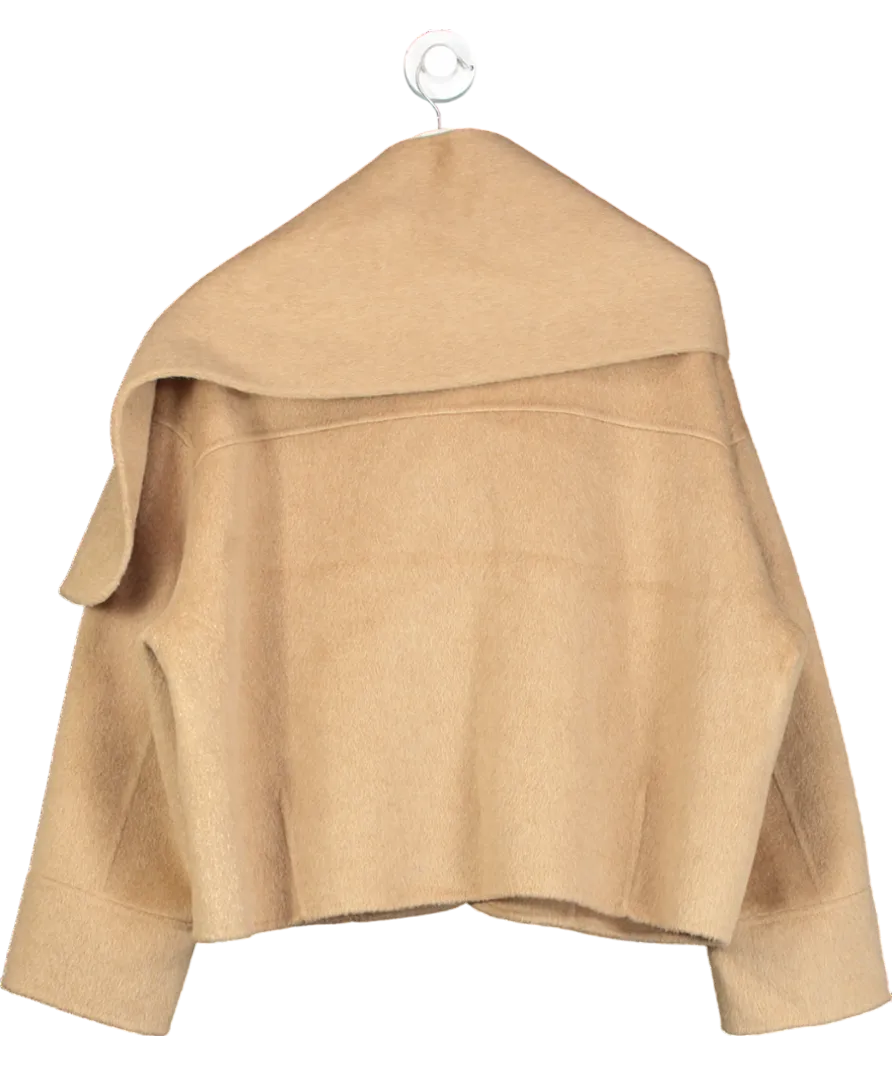 MAMU Studio Beige Sloane Short Wool & Cashmere Tan Coat One Size