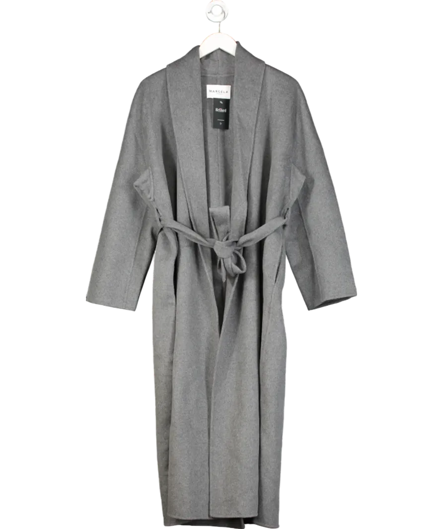 Marcela Grey Enza Cashmere Blend Robe Coat Ash One Size