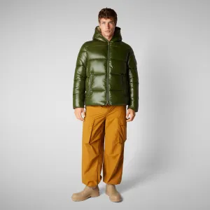 Men's  Hooded Animal free Puffer Jacket Edgard in Pine Green