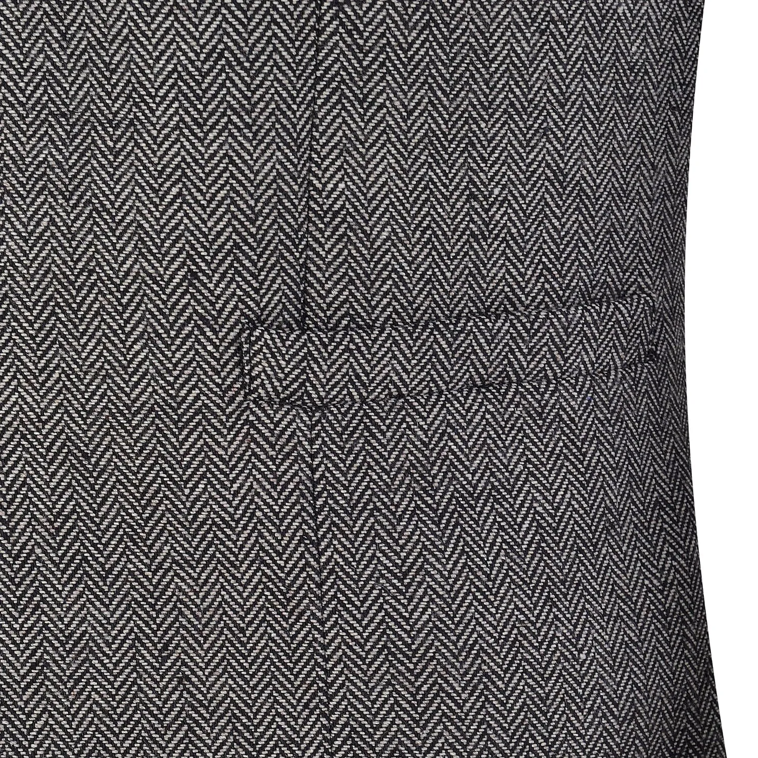 Men's Tweed Herringbone Paneled Satin Vest Slim Fit Waistcoat
