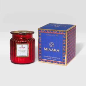 MIAAKA Ethereal Radiance Fluted Glass Jar Hand Poured Scented Candle Chamomile Reverie Fragrance 435gm