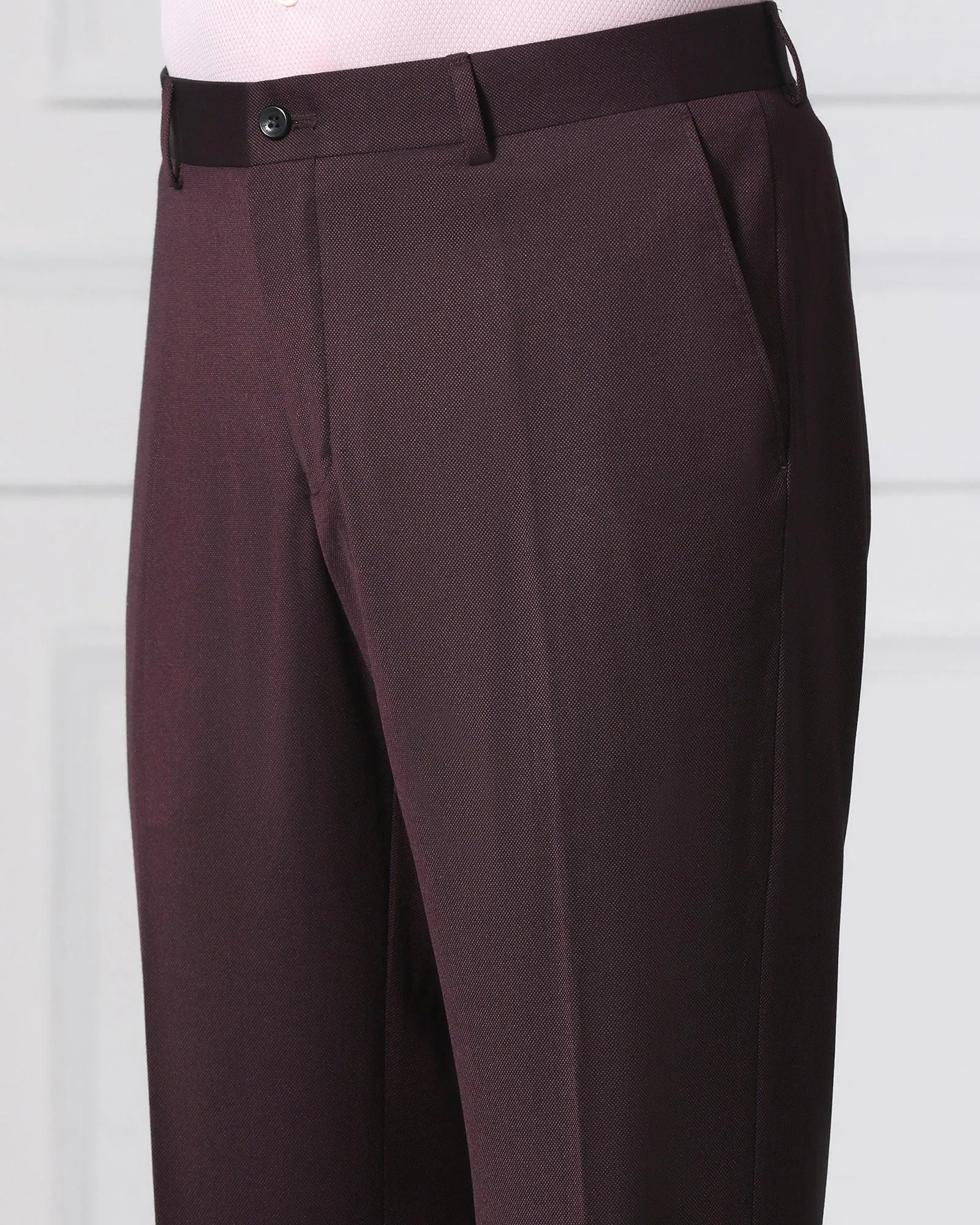 Must Haves Three Piece Darkk Wine Solid Formal Suit - Jaguar