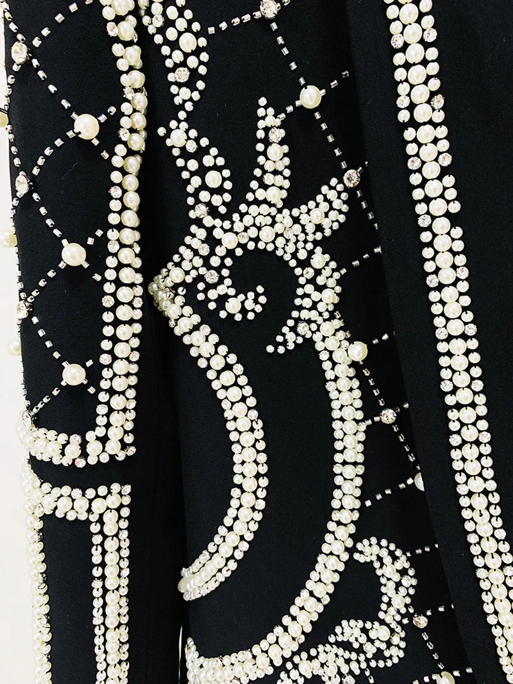 NAUTA Pearls Beaded Blazer Dress in Black