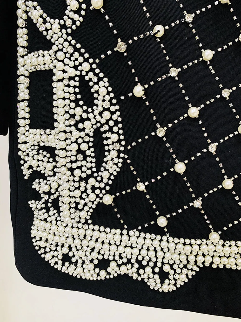 NAUTA Pearls Beaded Blazer Dress in Black