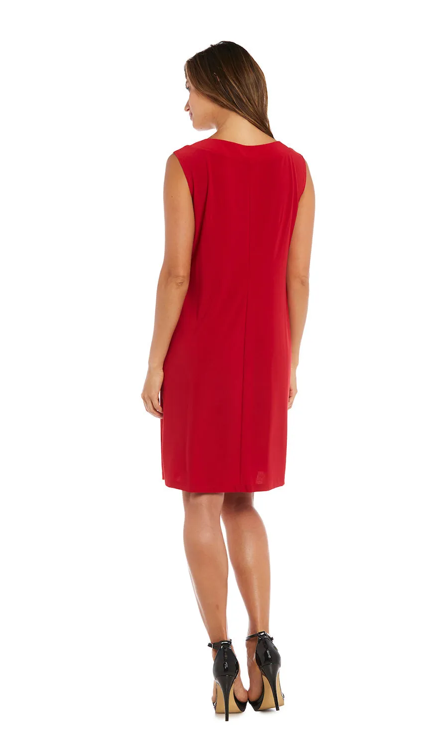 Petite Women Beaded Neck Two Piece Jacket Dress