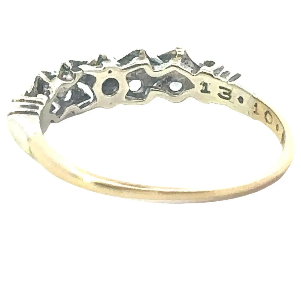 Radiant Reverie: 9ct Yellow & White Gold Synthetic Spinel Ring