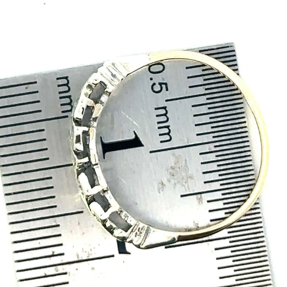 Radiant Reverie: 9ct Yellow & White Gold Synthetic Spinel Ring