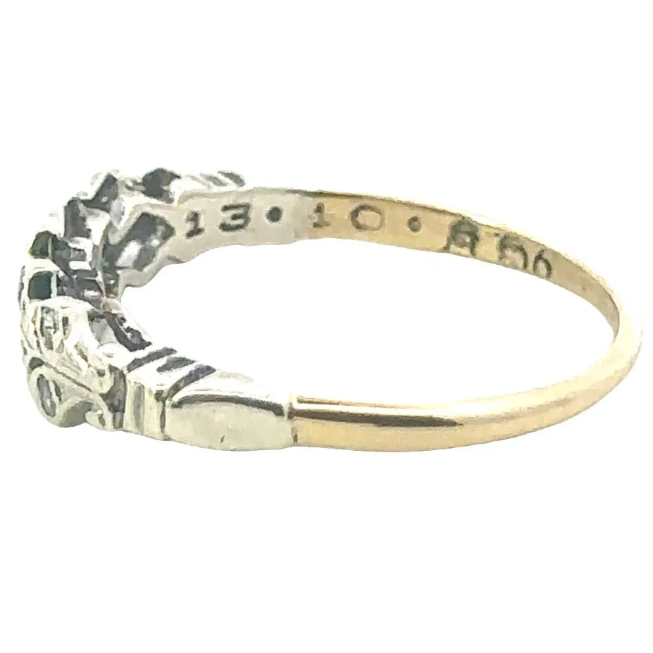 Radiant Reverie: 9ct Yellow & White Gold Synthetic Spinel Ring