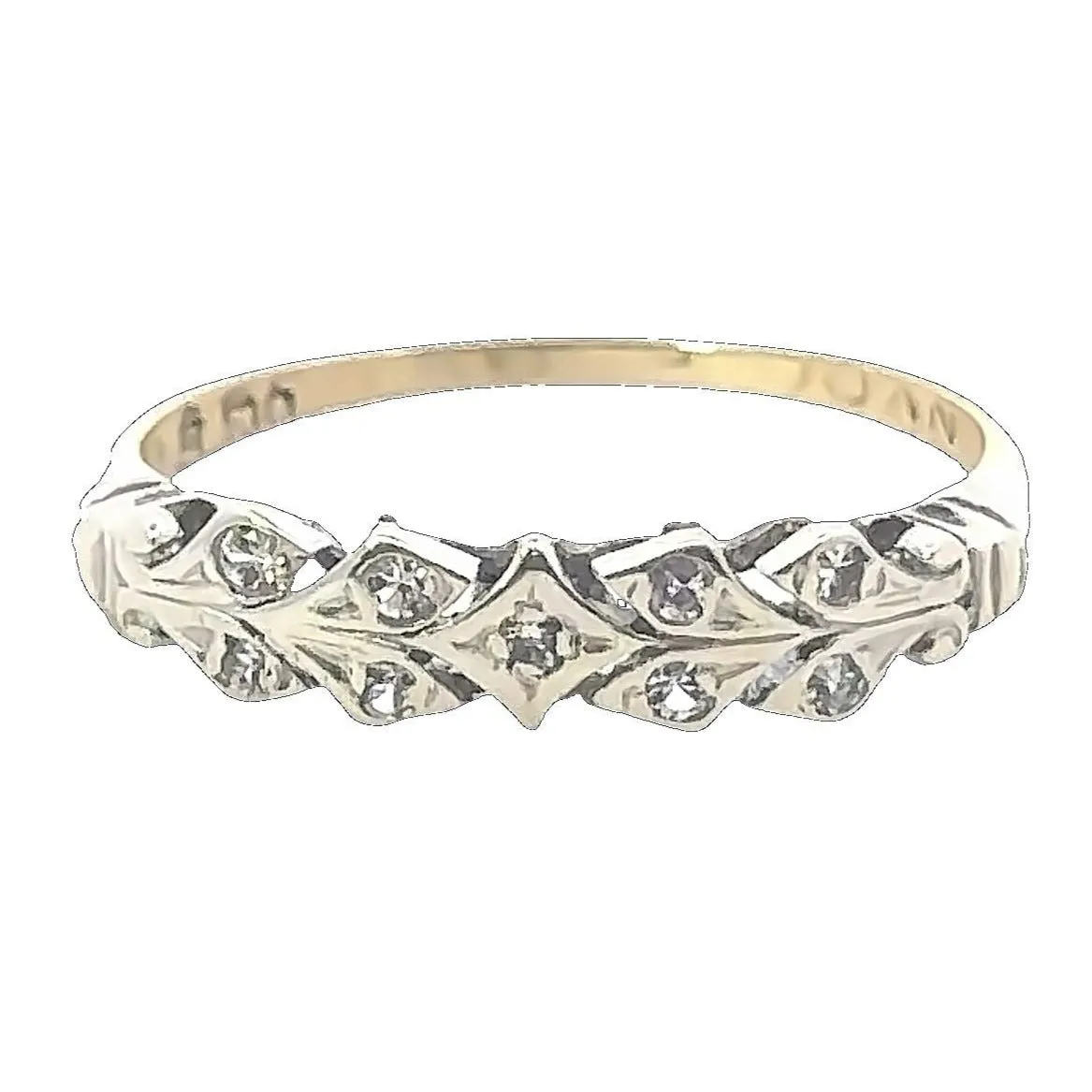 Radiant Reverie: 9ct Yellow & White Gold Synthetic Spinel Ring