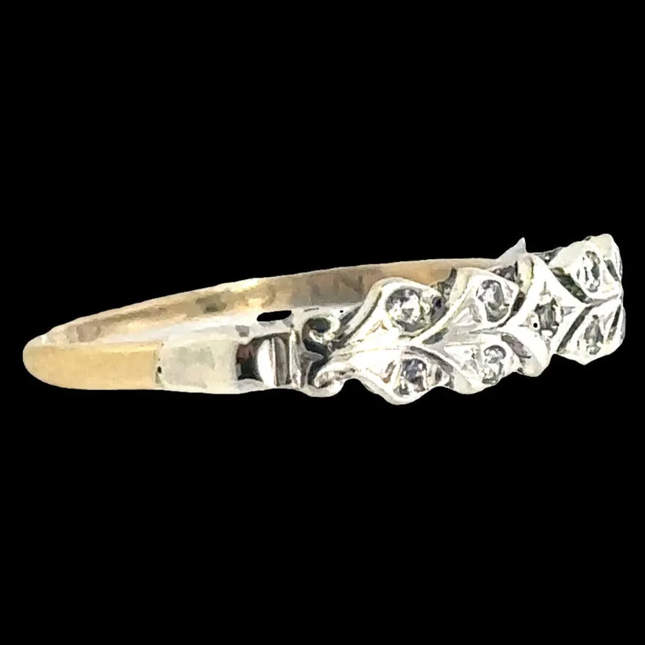 Radiant Reverie: 9ct Yellow & White Gold Synthetic Spinel Ring