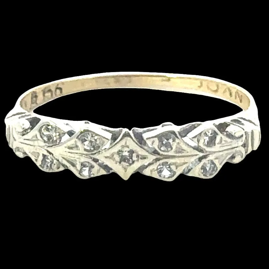 Radiant Reverie: 9ct Yellow & White Gold Synthetic Spinel Ring