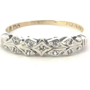 Radiant Reverie: 9ct Yellow & White Gold Synthetic Spinel Ring