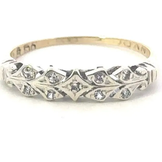 Radiant Reverie: 9ct Yellow & White Gold Synthetic Spinel Ring