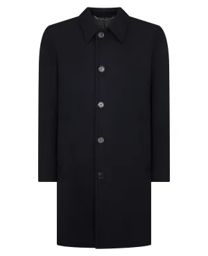 Remus Uomo Aiden Tailored Wool Coat - Navy
