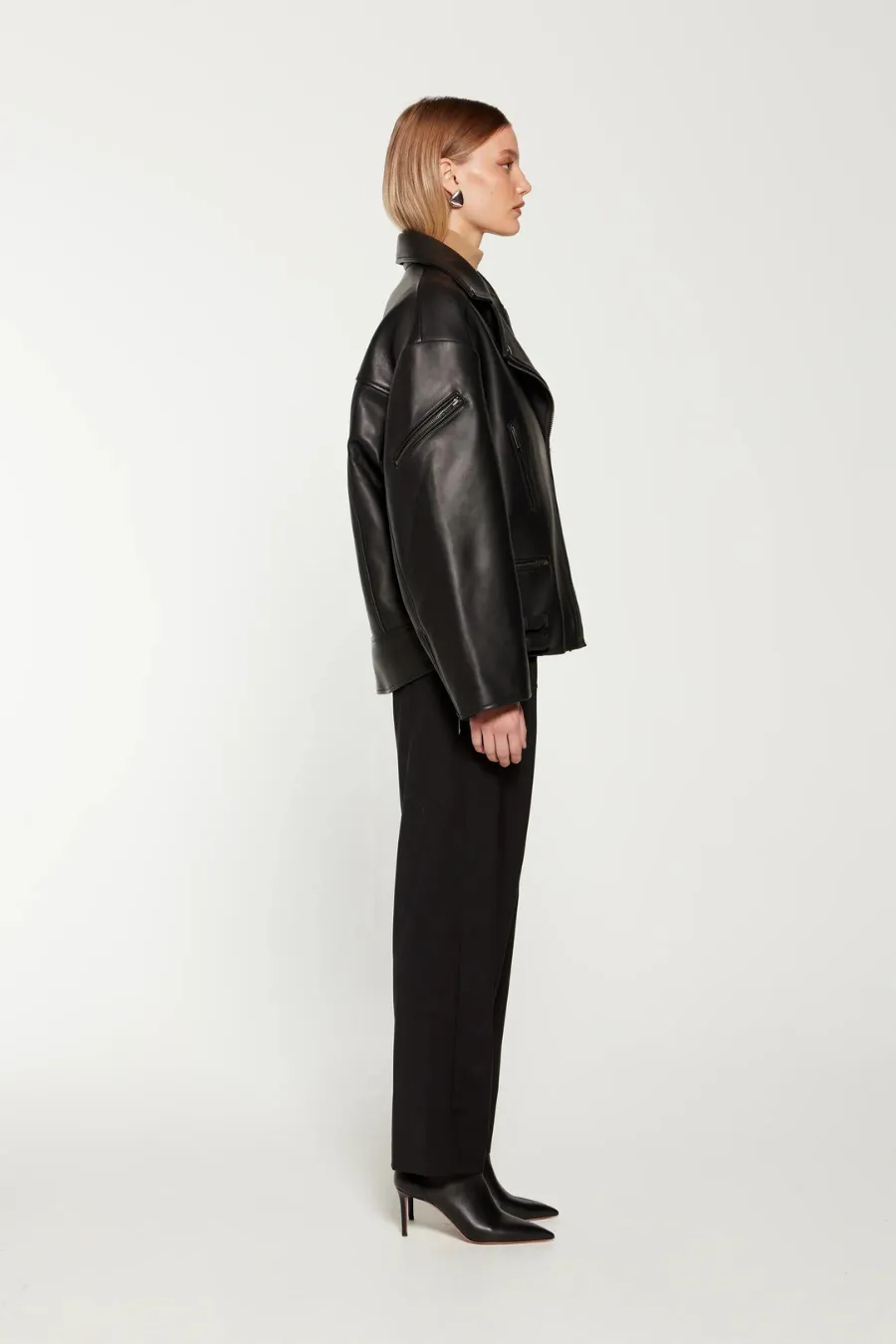 Samantha Leather Biker Black