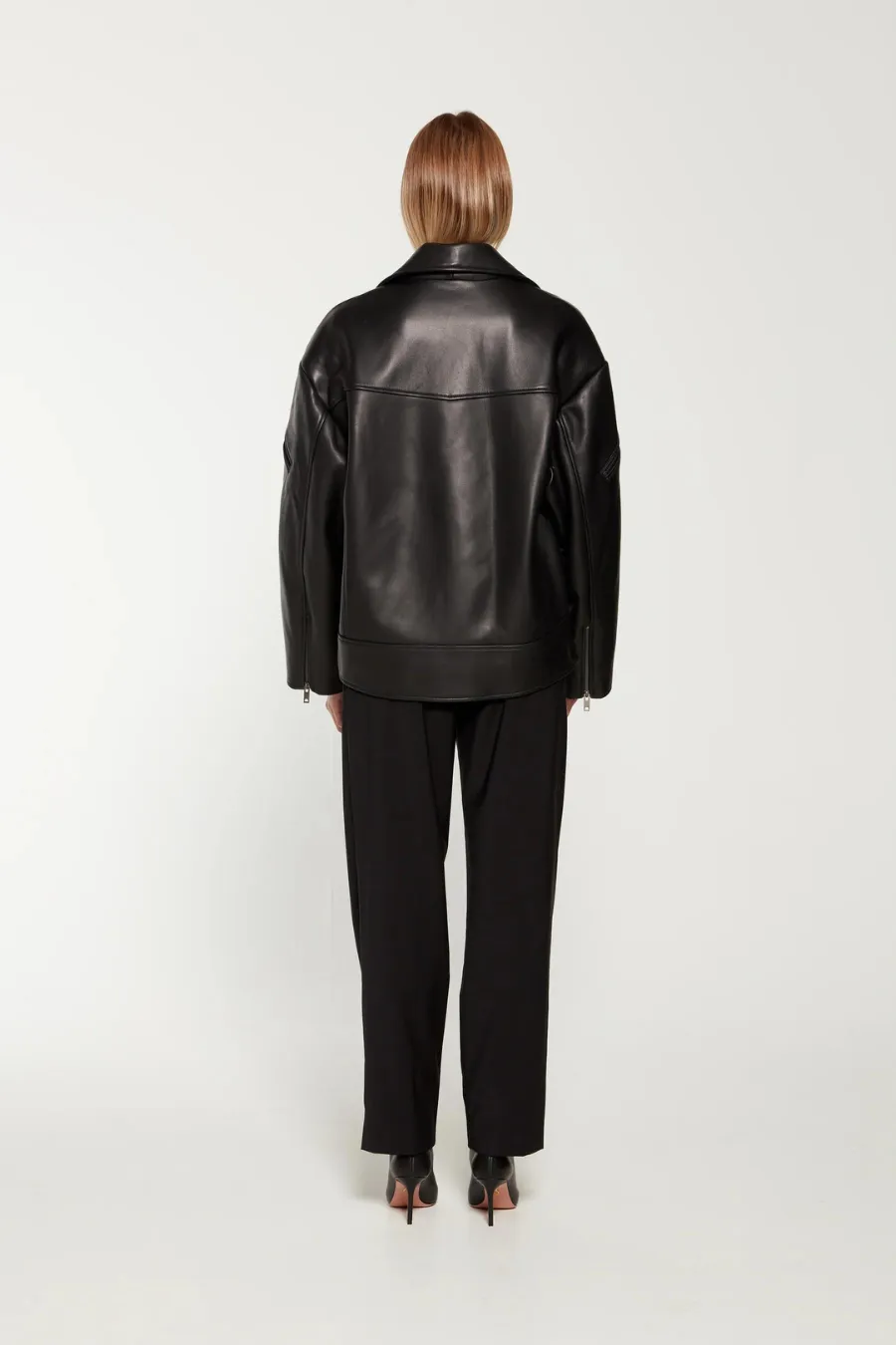 Samantha Leather Biker Black