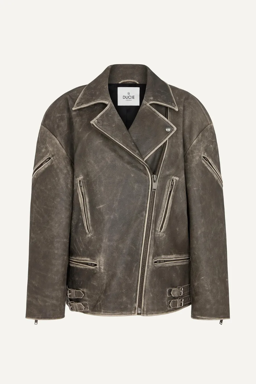 Samantha Vintage Leather Biker Black
