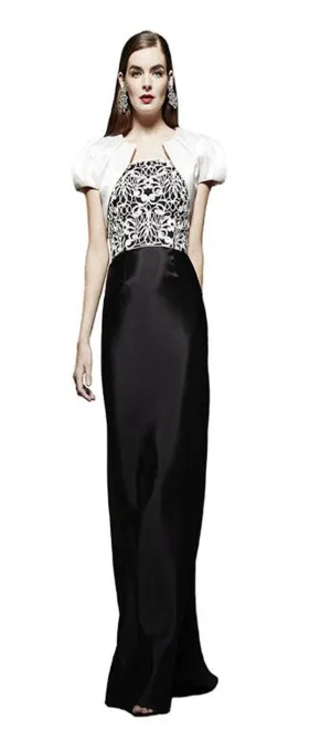 Strapless Gown with Short Sleeve Bolero