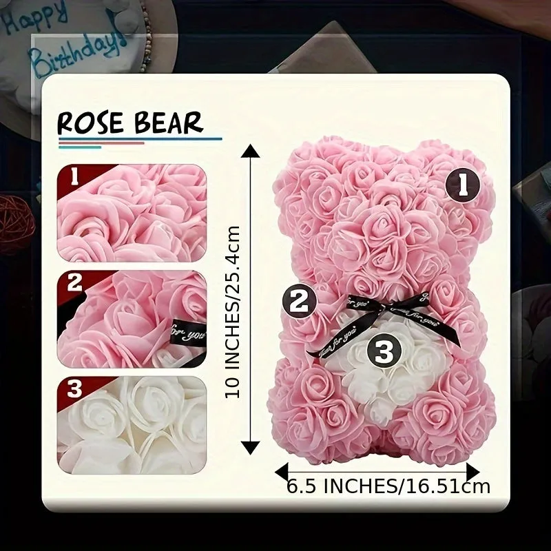 Valentines Day Romance Rose Teddy Bear for Her Ideal for Girlfriend Wife Mom Grandma