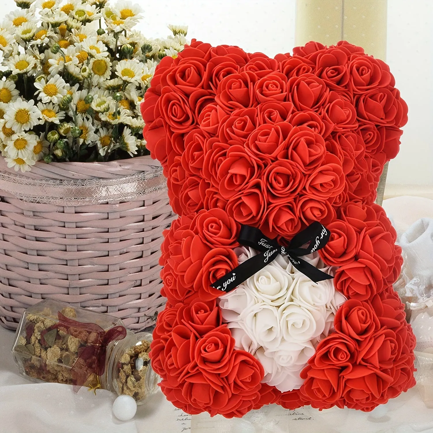 Valentines Day Romance Rose Teddy Bear for Her Ideal for Girlfriend Wife Mom Grandma