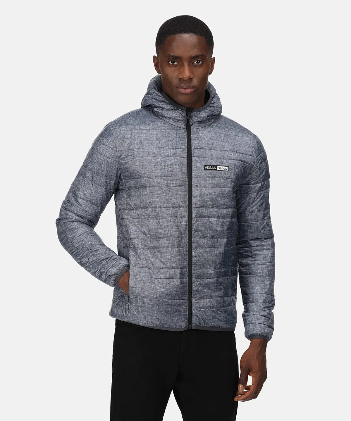 Vegan Men's Hooded Firedown Packaway Baffle Jacket | Multiple Colours