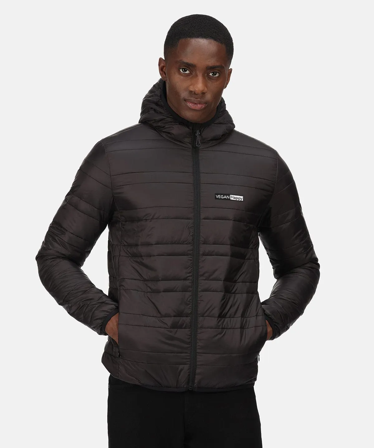 Vegan Men's Hooded Firedown Packaway Baffle Jacket | Multiple Colours