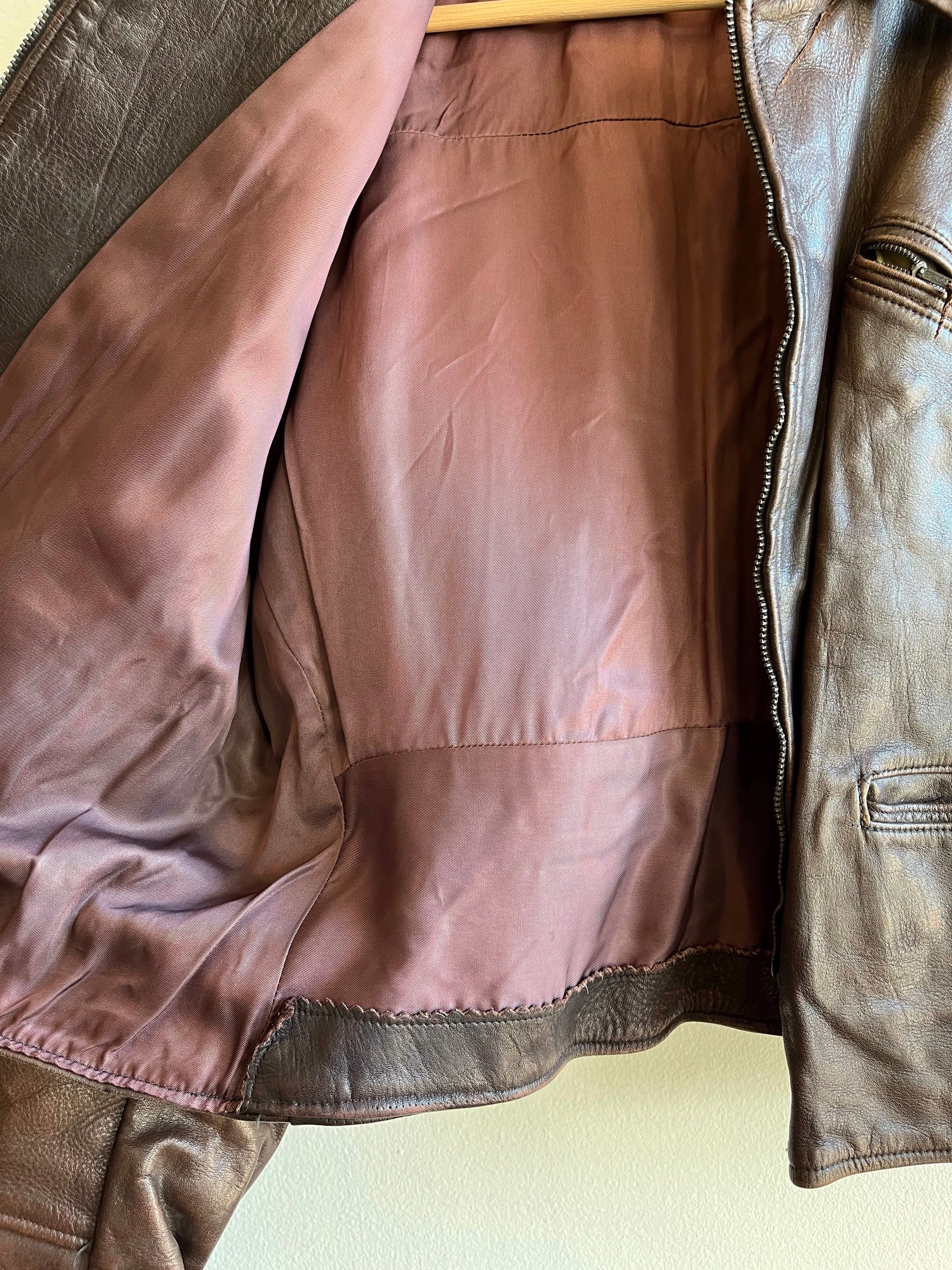 Vintage 1950s Half-Belt Horsehide Cropped Jacket
