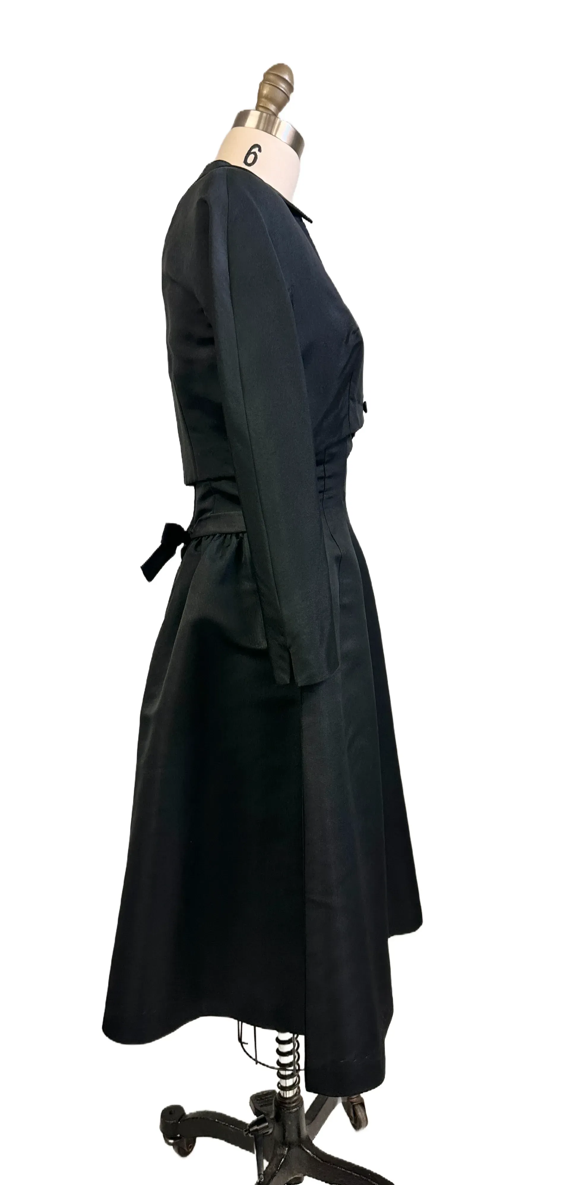 Vintage Black Silk Faille Cocktail Dress W/Jacket  Branell 1950S 34-26-Free