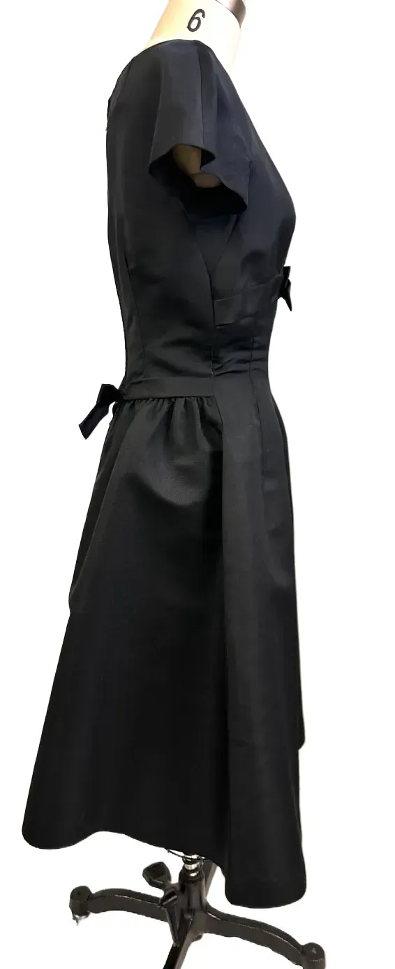 Vintage Black Silk Faille Cocktail Dress W/Jacket  Branell 1950S 34-26-Free