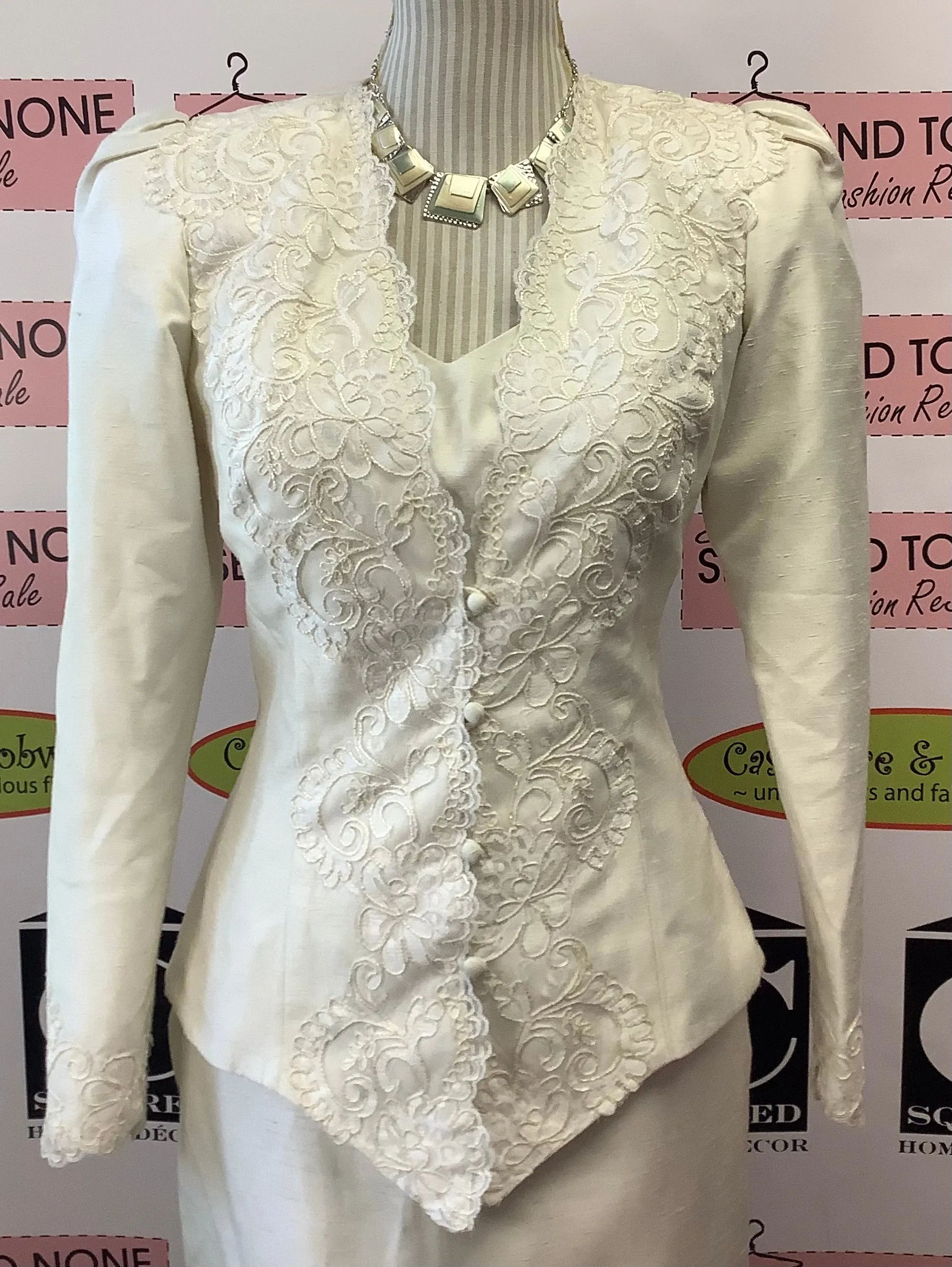 Vintage Gown With Lace Coat (S)