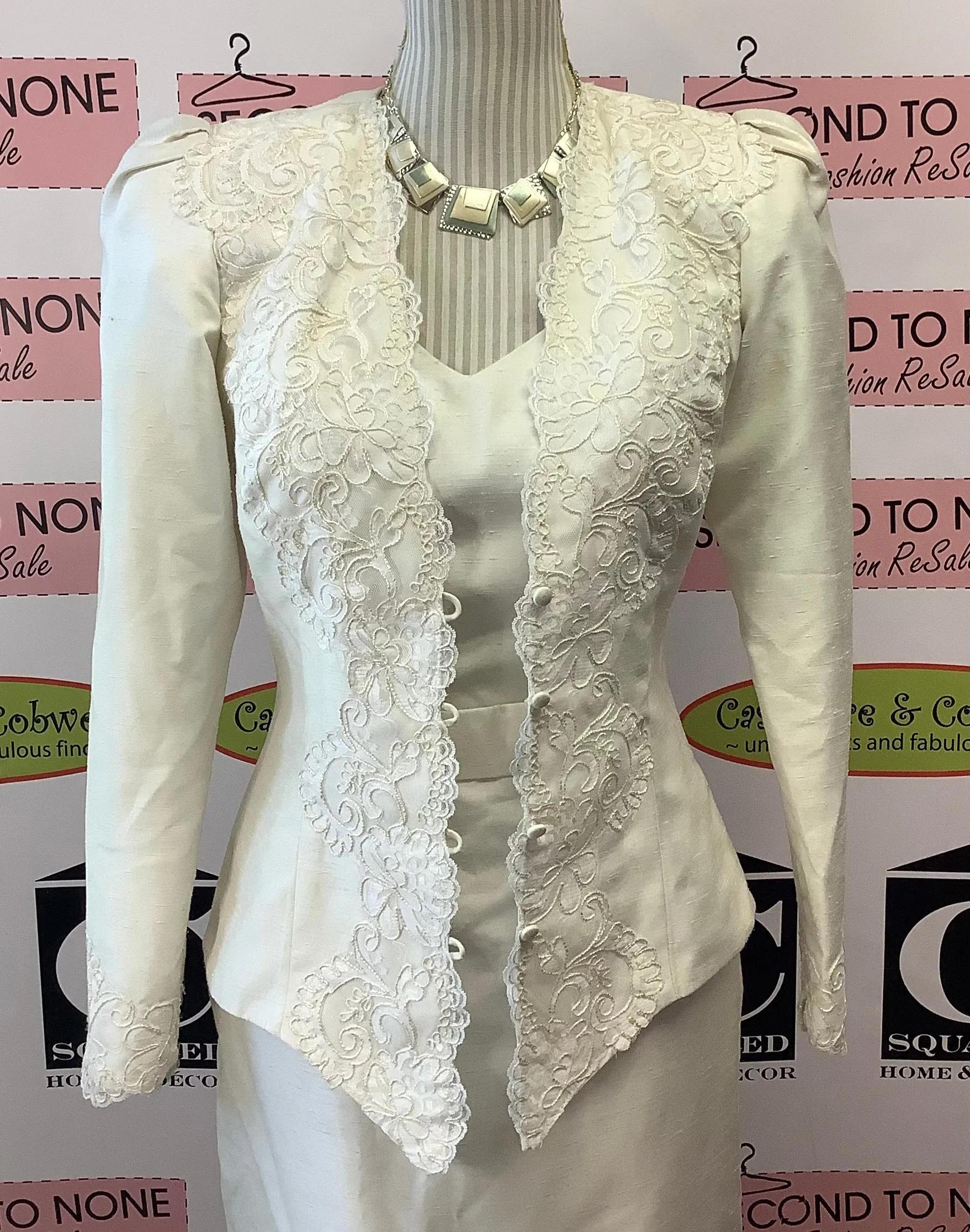 Vintage Gown With Lace Coat (S)