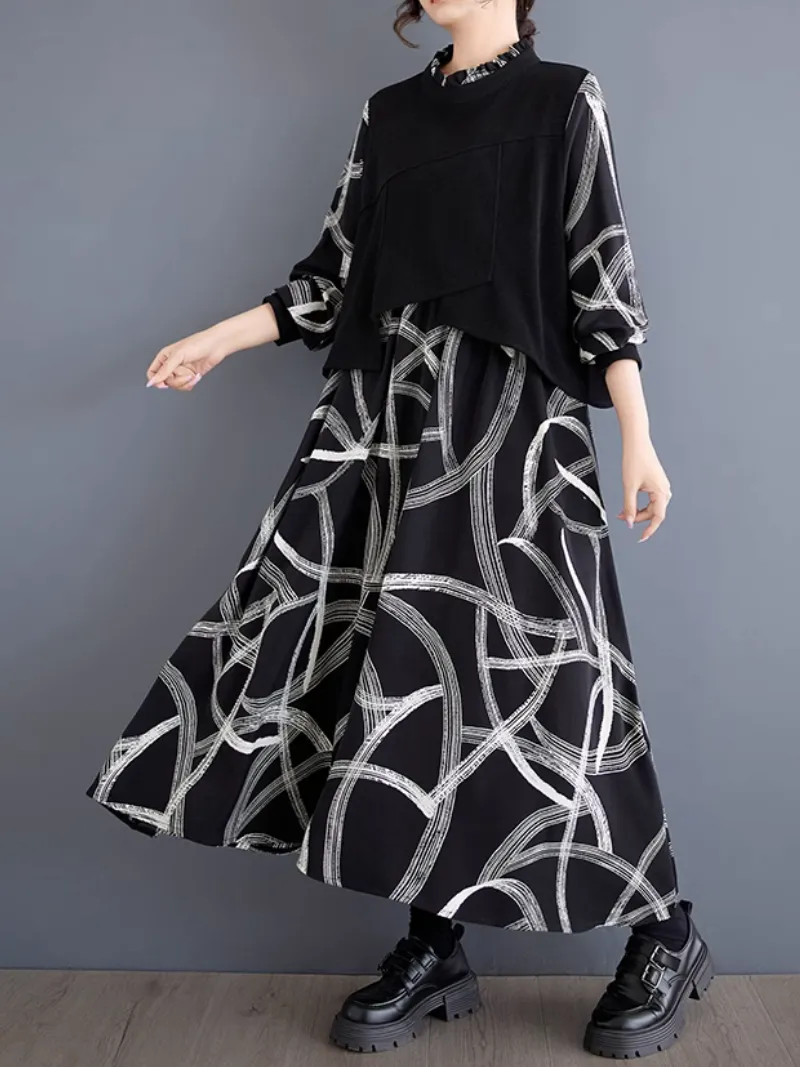 Women’s Summer Fashionable Fall Jacket Style A-Line Dress
