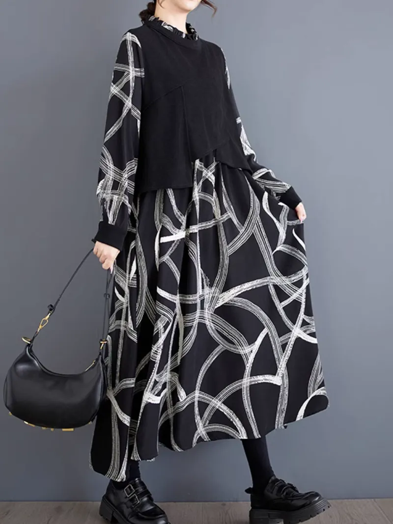 Women’s Summer Fashionable Fall Jacket Style A-Line Dress